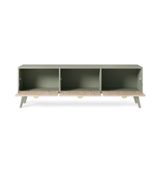 Ensemble meuble TV FOREST couleur Chevrons Scandi / Eucalyptus